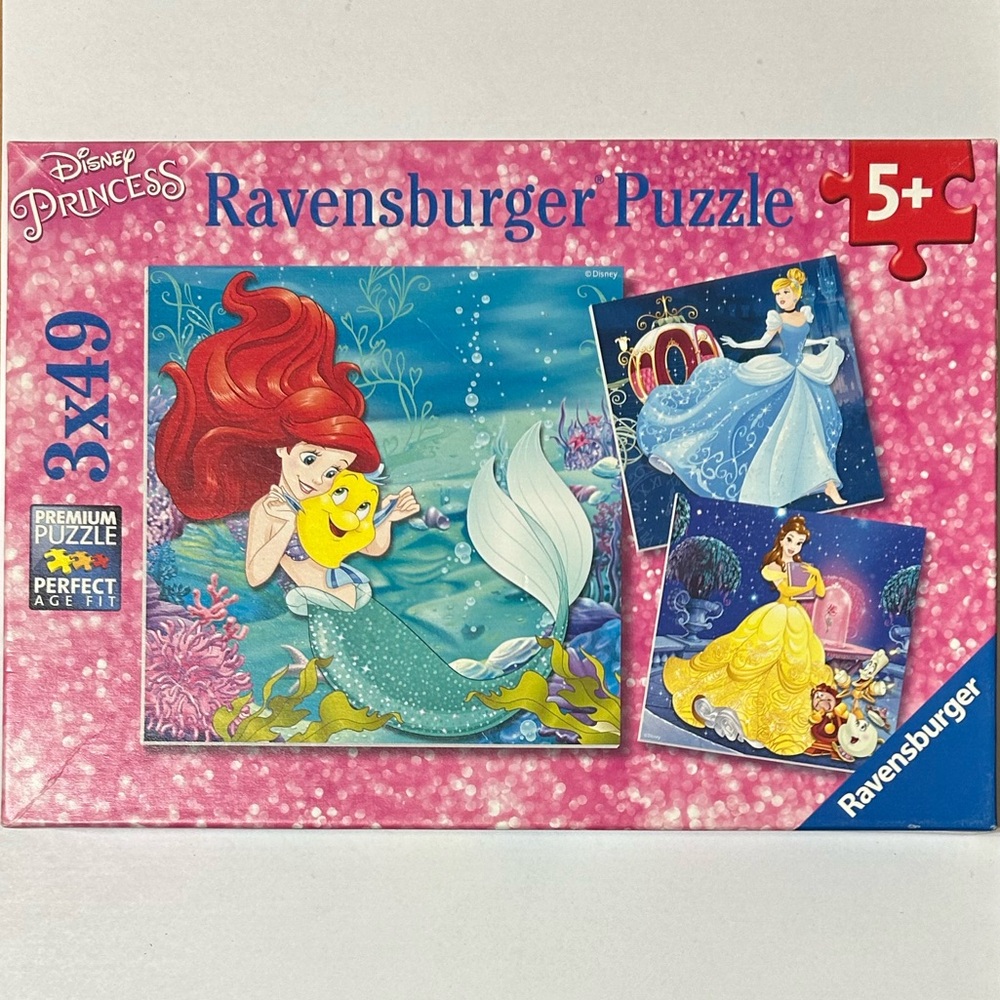 Ravensburger 3 X 49* Piece Puzzles: Princesses Adventure - MISSING 1 Piece